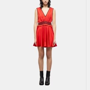 The Kooples Vibrant Red Dress with Black Accents